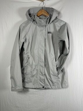REI Co-op Light Gray Jacket with Black Logo Tag